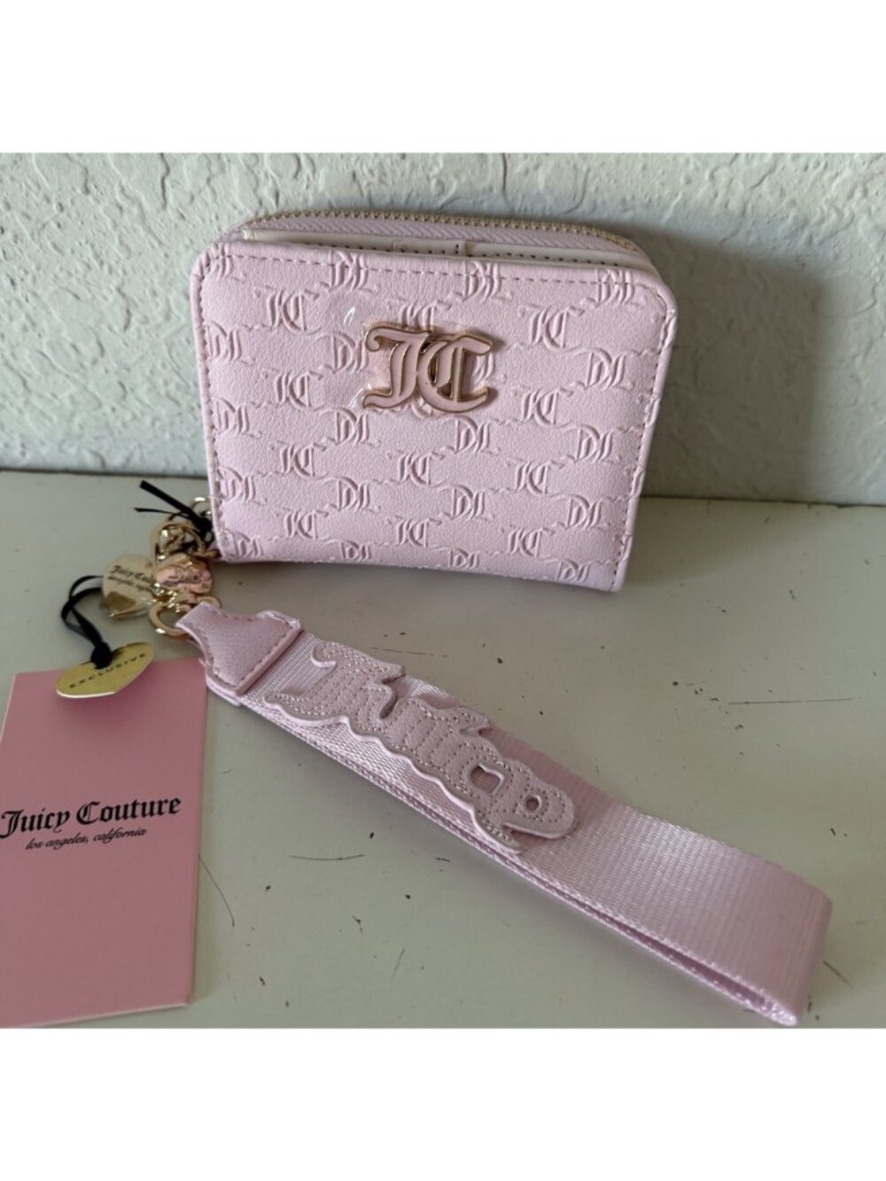 Juicy Couture Team Juicy Forever Small Zip Around W/Back ID Organizer Wristlet